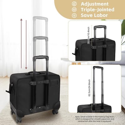 Cosmetica Koffer - Make-up Trolley - Professioneel Gebruik - 4-in-1 Systeem - 11 Delig - Zwart