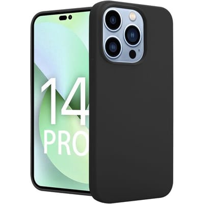 ShieldCase telefoonhoesje geschikt voor Apple iPhone 14 Pro silicone case - zwart - Siliconen hoesje - Shockproof case hoesje - Backcover case - Bescherming