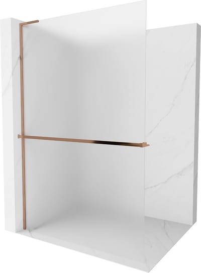 Mexen Kioto+ L douchewand met plank Walk-in 70 x 200 , matglas, roze goud - 800-070-123-60-30