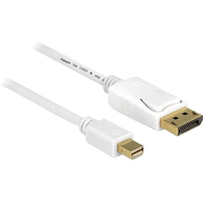 Delock 83485 DisplayPort-kabel Mini-displayport / DisplayPort Adapterkabel Mini DisplayPort-stekker, DisplayPort-stekker 7.00 m Wit Vergulde