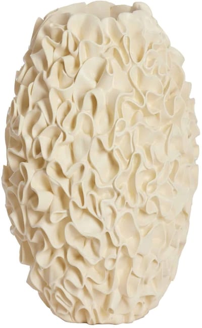 Light & Living Vaas Agello - Wit - Ø26cm - Synthetisch-Kunststof - Modern - Bloemenvaas - Woondecoratie - Decoratieve vaas voor woonkamer of slaapkamer