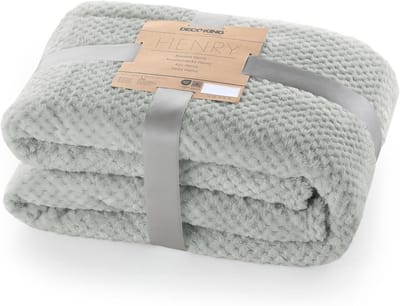 Zachte en behaaglijke knuffeldeken van 170 x 210 cm, microvezel, fleece, Scandinavische stijl, grijs/antraciet