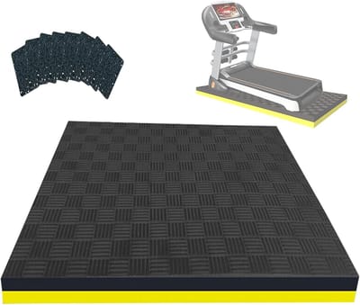 Fitness Mat - Onderlegger Gym - Apparatuur Beschermen - Geluidsdempend - 170 x 80 cm - Zwart Geel