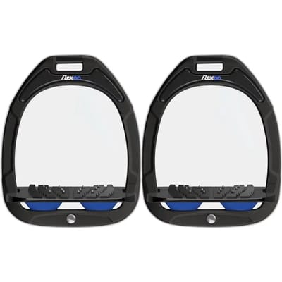 Aluminium stijgbeugels Hellend Grip Zwart/Zwart/Licht Blauw Flex-On