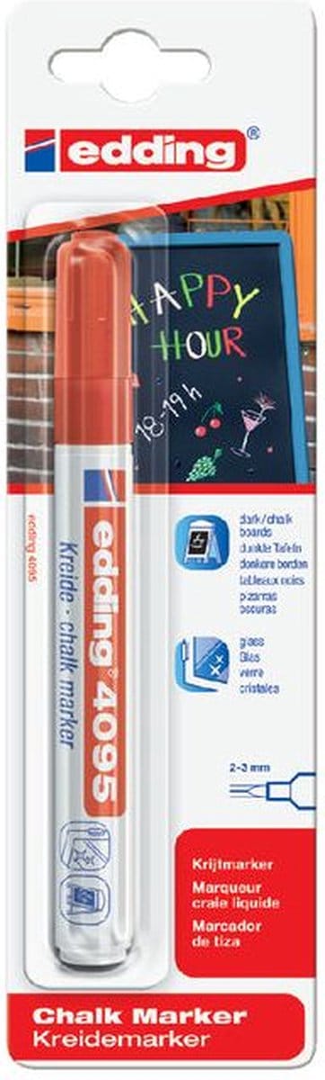 Krijtstift edding 4095 rond rood 2-3mm blister | Blister a 1 stuk | 10 stuks