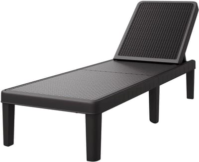 Lounge Stoel - Ligstoel Tuin - Buiten Ontspannen - Verstelbare Rugleuning - 159 x 57 cm - Zwart