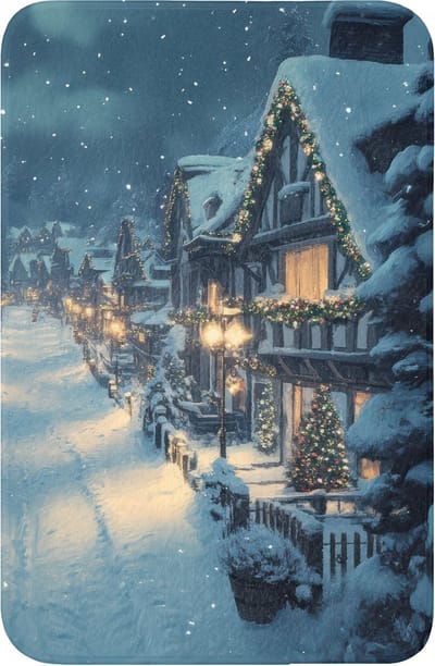 WC mat 40x60 cm - Antislip - Kerstdorp - Kerst - Sneeuw - Winter - Toiletmat - Vloermat - Douchemat - Toilet tapijt - Toiletmatten