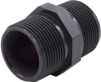Dubbele nippel 14030, 3/4" AG/AG, PVC-U, 16 bar