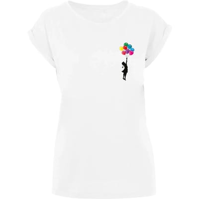 Merchcode - Girl Floating Away Dames T-shirt - XL - Wit