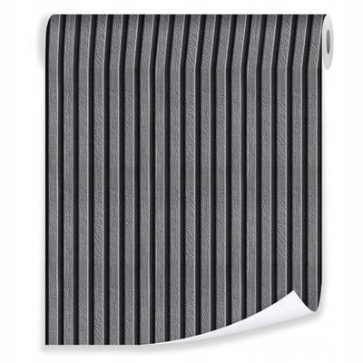 WALLARENA - Behang op rol - 50x1000 cm - grijze strepen en lamellenlook - glad halfmat vliesbehang voor woonkamer en slaapkamer