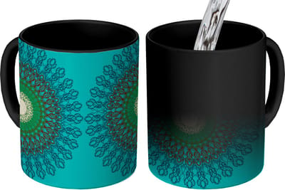 Magische Mok - Foto op Warmte Mokken - Koffiemok - Mandala - Design - Patronen - Filigraan - Magic Mok - Beker - 350 ML - Theemok