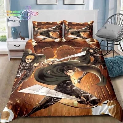 Anime Attack on Titan 3D Print Beddengoed Set Eenpersoons Twin Volledig Queen King Size Bed Set Volwassene Kind Slaapkamer Beddengoed Cadeau EU Single 135x200cm
