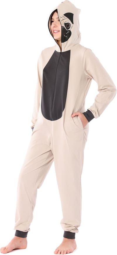 Ladeheid Meisjes Overal slapen Pyjama - met Capuchon - Lange mouwen - Lange broek - Katoen - LA-LA40-233-PJ - Beige Mop - 158