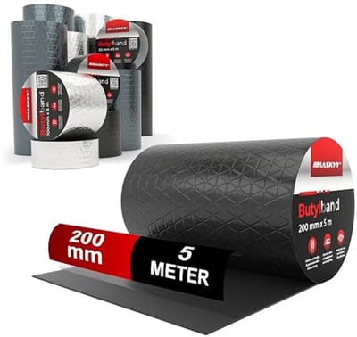 Waterdichte butylband 20 cm x 5 m - Zelfklevend, UV-bestendig, Corrosiebestendig, Verouderingsbestendig