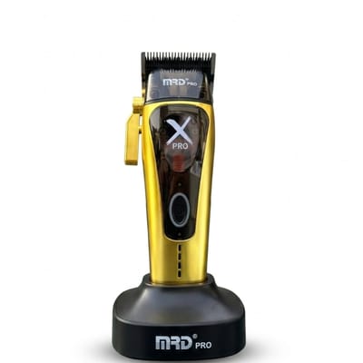 MRD Pro Professionele Tondeuse – Gold Titanium Faper Blade – Vector Motor 11.500 RPM – Zero Gap – Draadloos – Inclusief 8 Magnetische Opzetkammen