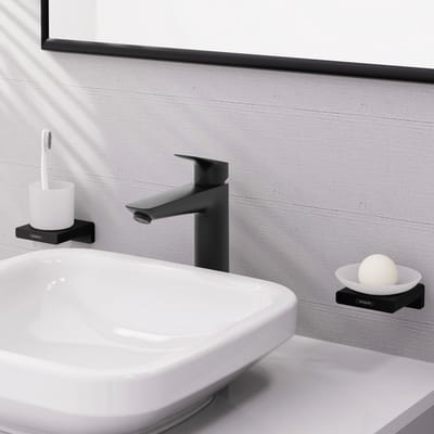 Hansgrohe Logis wastafelkraan - model 190 - opbouw - eengreeps - zonder waste - mat zwart