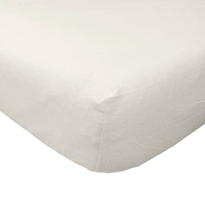 Homescapes hoeslaken flanel - crème, 100% katoen, 140 x 190 cm