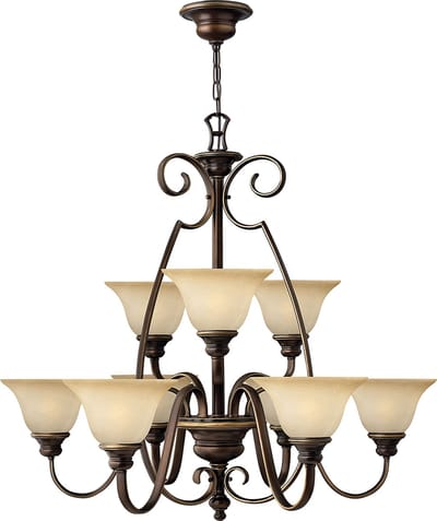 Bohemian Kroonluchter - Steady Lighting - Metaal - Bohemian - E27 - L: 66cm - Voor Binnen - Woonkamer - Eetkamer - Bruin