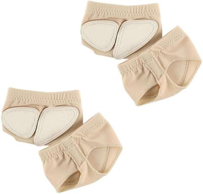 Allecto Plus - Teenslippers voor dans en ballet - 2 paar, dames - Halve schoenen met Belly sokken pads, lyriek ballet en Belly voet.