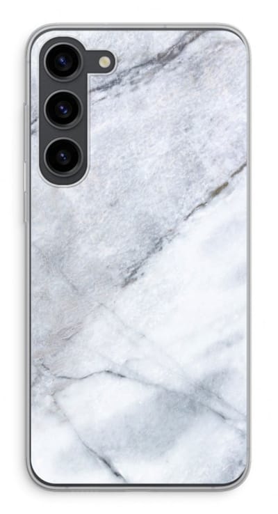 Case Company® - Hoesje geschikt voor Samsung Galaxy S23 Plus hoesje - Witte marmer - Soft Cover Telefoonhoesje - Bescherming aan alle Kanten en Schermrand