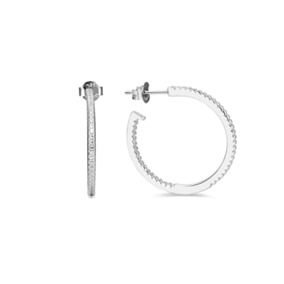 Luxenter Sterling zilveren 925 oorbellen met gerhodineerde briljant zirkonia - Xoma