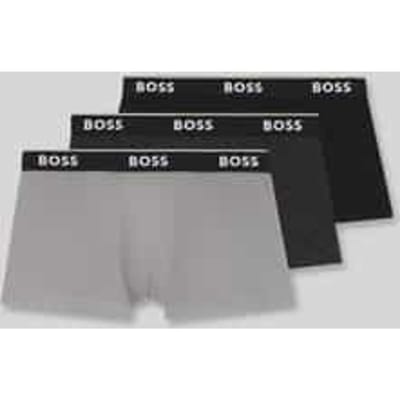 Hugo Boss heren BOSS power 3P boxer trunks print grijs & zwart
