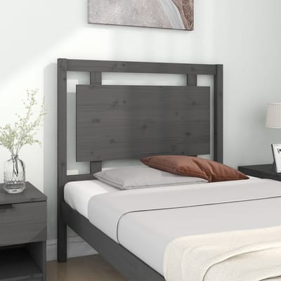 vidaXL - Hoofdbord - 95,5x4x100 - cm - massief - grenenhout - grijs