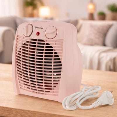 Elektrische Verwarming - Compacte Kachel - Ruimte Verwarmen - Dubbel Vermogen - Tot 20 m² - Roze