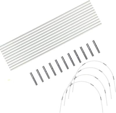 Tuin Hoepels Set - Plantsteunen Tunnel - Planten Beschermen - Flexibel Glasvezel - 20 Stuks - Wit Zilver