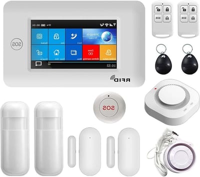 WIFI GSM Alarmsysteem - Inbreker Alarm Kit - Huis Beveiligen - 4.3 Inch Touchscreen - 160x98x18mm - Wit