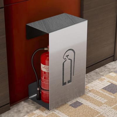 Brandblusser Opbergbox - Brandblusserkast Displaykast - Brandveiligheid Zorgen - Ventilatie Ontwerp - 35 x 22 x 55 cm - Zilver