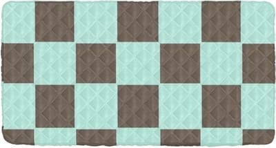 Mintgroen en bruin geruit reislaken voor peuters, waterdicht bedlaken voor kinderbedje, matraskussen voor kleine ruimtes, campingbedje, 127 x 50 cm (laken, bed niet inbegrepen)