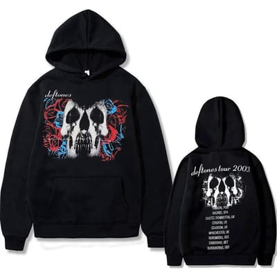 Deftones Schedel Dubbelzijdig Grafische Hoodie XS zwart