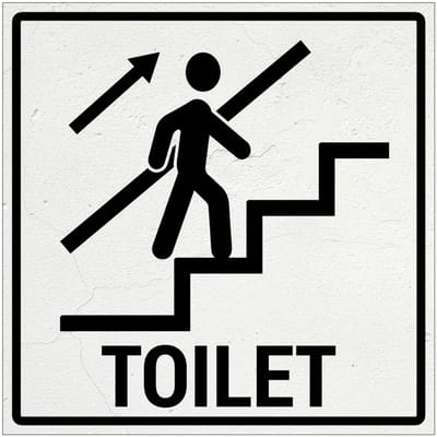 Toilet trap omhoog bord | Forex Re materiaal | 20 x 20 cm