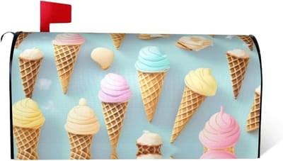 Ijs en wafel patroon brievenbus cover standaard formaat 18 "x 21" brievenbus wraps post brievenbus cover tuin decoraties