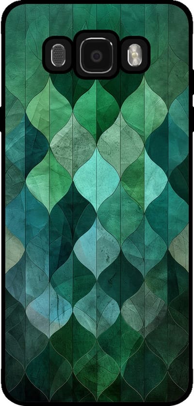 Smartphonica Telefoonhoesje Geschikt voor Samsung Galaxy J7 2016 met groene bladeren opdruk - TPU backcover case green leaf design - Groen geschikt voor Samsung Galaxy J7 2016