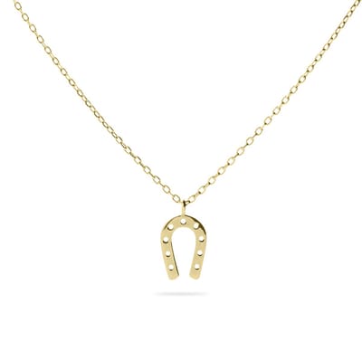 Gisser Jewels - Halsketting VGN013 - 14k geelgoud - met hoefijzer hanger (8 mm lang) - 42 + 3 cm - VGN013-42+3 - Sieraad - Dames - Ketting