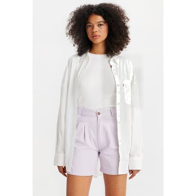 Levi's Pleated Trouser Short Lavender Blue Maat: W24 | Korte Broeken Outlet | Dames | Blauw