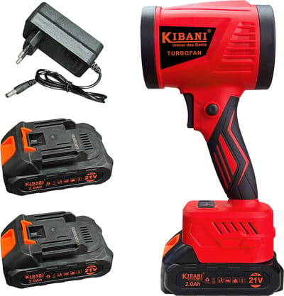 Kibani Power Blower incl. 2 Accu’s - Accu Bladblazer - Mini Bladblazer - Blower - 33.000 RPM - 21V - 2x 2000 mAh - Draadloos - Compact - Lichtgewicht - Turbo Fan - Auto Drogen - Stofblazer