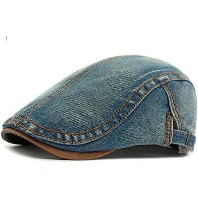Gewassen Denim Baret Vintage Britse Pet Unisex Retro Casual Voorwaarts Hoed Voor Mannen Vrouwen Dagelijkse Straatmode Matching Hoofddeksel gray
