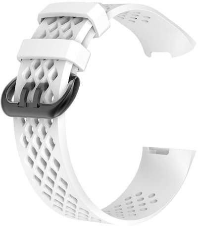 watchbands-shop.nl Siliconen bandje - Fitbit Charge 3 - Wit - Small