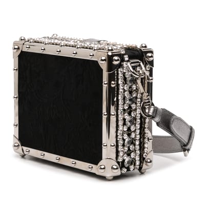 Tweedehands Kristal Versierde Jacquard Dolce Box Bag