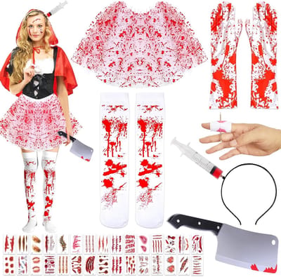 Zombie Verpleegster Kostuum voor Meisjes met Bloed Spuit - Perfect voor Halloween en Feestjes