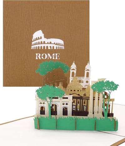 3D Pop-up Wenskaart Rome Panorama - Souvenir en Uitnodiging