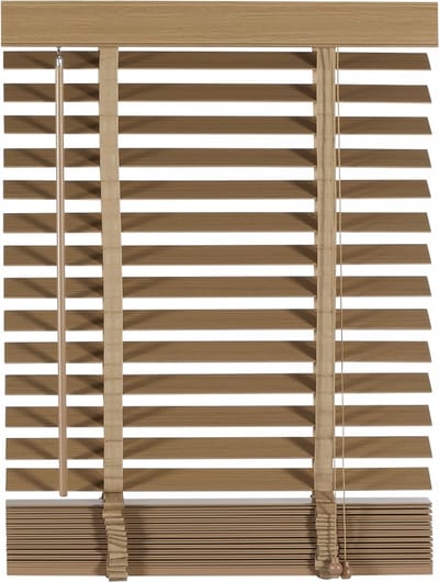 Houten Jaloezie Naturel - 80x130 cm (BxH) - Raamdecoratie - Lamelbreedte 50 mm - inc. Bedieningskoord en Draaistang - Eenvoudig op maat maken en monteren