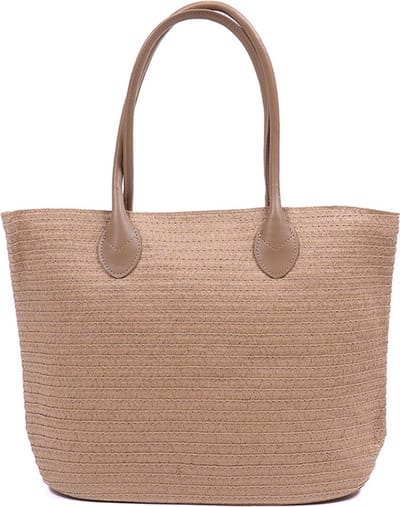 Monnq - strandtas met rits - rieten tas - strandtas riet - Magha Wheat