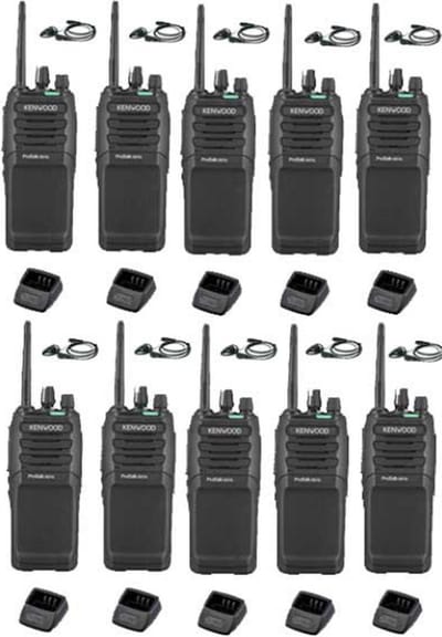 Set van 10 Kenwood TK-3701D met d-shape oortje en tafelladers
