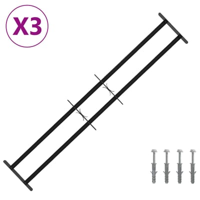 vidaXL - Beveiligingsrooster - voor - ramen - met - 2 - kruissteunen - 3 - st