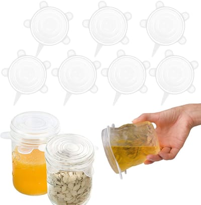 Dailygoods- Magnetronafdekking Siliconen - Uitbreidbaar Deksel - Herbruikbaar - Rekbaar - 7 Stuks - Sterke Luchtdichtheid - Voedselafdekking
