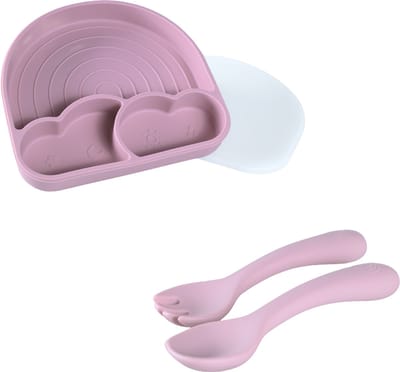 Sproudsy Serviesset Clouds - Kinderservies - Kraamcadeau - Baby - 2-delig - Rose